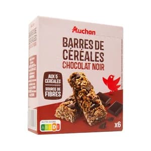 PRODUCTO ALCAMPO Cereales en barrita con chocolate negro pack de 6 uds. x 21 gr.