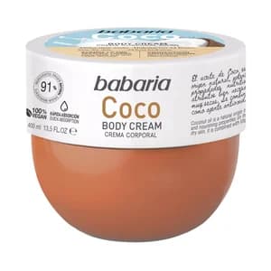 BABARIA Crema corporal suavizante y nutritiva con aceite de coco 400 ml.