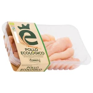 COREN Bandeja de pechuga de pollo ecológico fileteada.