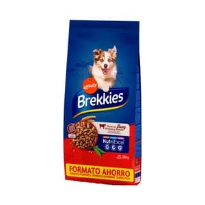 BREKKIES Comida para perros a base de buey verduras y cereales 15 kg.