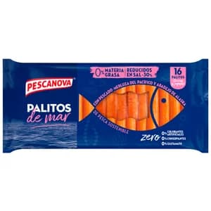 PESCANOVA Palitos de mar reducidos en sal PESCANOVA 16 uds. 305 g.