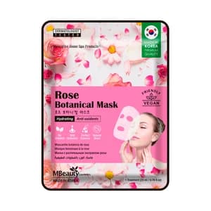 MBEAUTY Mascarilla facial botánica hidratante y anti-oxidante con rosa MBEAUTY.