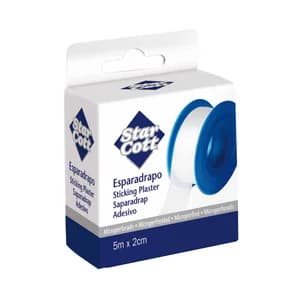 STAR COTT Esparadrapo plástico microperforado, de 2 cm de ancho STAR COTT 5 m.