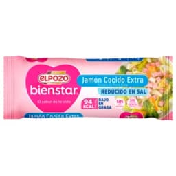 EL POZO Bienstar Jamón cocido extra, bajo en grasas y con contenido reducido en sal 340 g.