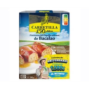 CARRETILLA Pimientos del Piquillo rellenos de bacalao 280 g.