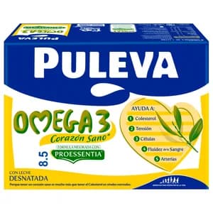 PULEVA Omega 3 Preparado lacteo desnatado, enriquecido con ácido oleico y Omega 3 6 x 1l.