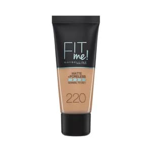 MAYBELLINE Fit me! Tono 220 Base de maquillaje con acabado mate, para pieles normales a grasas.