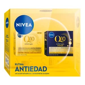 NIVEA Q10 Rutina antiedad con crema de día y crema de noche.