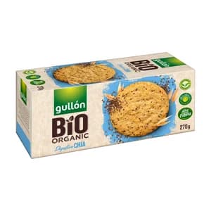 GULLÓN BIO ORGANIC Galletas con cereales y semillas de chía ecológicas 270 g.