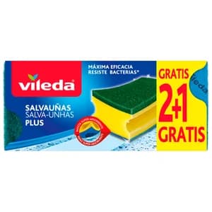 VILEDA Estropajo Salvauñas Plus VILEDA 2+1 uds.