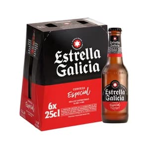 ESTRELLA GALICIA Especial Cervezas pack de 6 botellines de 25 cl.