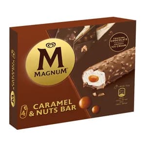 MAGNUM barrita de helado caramel & nuts X4 208G