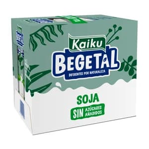 KAIKU Bebida vegetal de soja sin azúcares añadidos B2 y B12 vit 6 x 1 l.