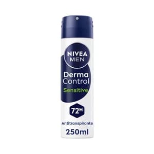 NIVEA Men derma control sensitive Desodorante en spray para hombre, antitranspirante 72 horas 250 ml.