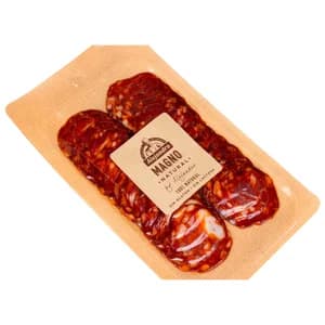 ALEJANDRO Chorizo magno elaborado con ingredientes 100% naturales, sin gluten y cortado en lonchas ALEJANDRO 100 g.