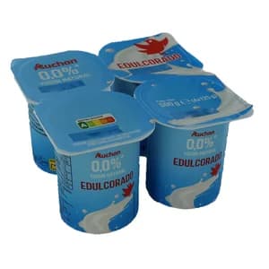 AUCHAN Yogur desnatado natural edulcorado sin azúcares añadidos 4 x 125 g Producto Alcampo.