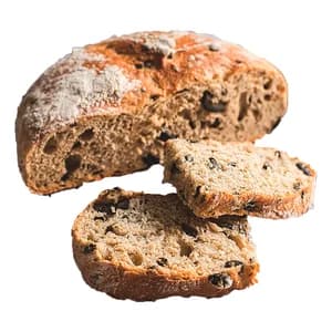 Hogaza con aceite y aceitunas negras 400 g.