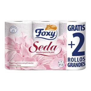 FOXY Papel higiénico, neutro para la piel Seda 4 + 2 rolllos