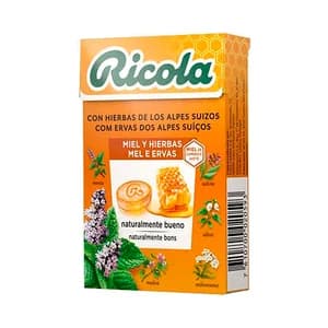 RICOLA Caramelos con miel y hierbas suizas, sin azúcar 50 g.