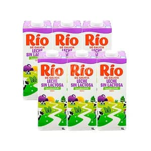 RÍO Leche de vaca semidesnatada y sin lactosa, de origen 100% gallego RIO Natural 6 x 1 l.