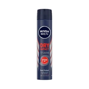 NIVEA Men dry impact Desodorante en spray para hombre antitranspirante hasta 72 horas 200 ml.