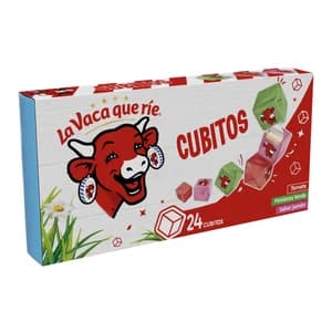LA VACA QUE RÍE Queso en dados apericubo sabor tomate, pimienta verde y jamón LA VACA QUE RIE 24 uds.125 g.