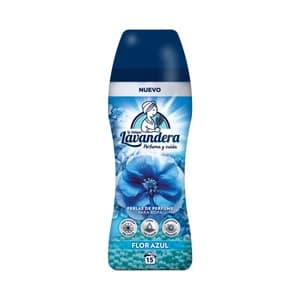 LA ANTIGUA LAVANDERA Perlas de perfume para ropa con fragancia a flor azul 15 dosis, 210 g.