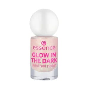 ESSENCE Glow in the dark tono 14 rosa claro Mini esmalte de uñas que brilla en la oscuridad.