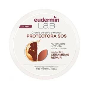 EUDERMIN Lab Crema nutritiva e hidratante de cara y manos con glicerina y karité, para pieles normales a secas 200 ml.