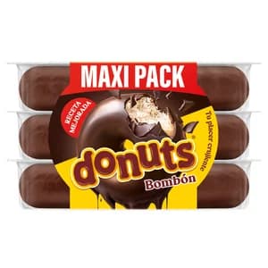 DONUTS Bombón Rosquillas cubiertas de chocolate 6 uds 330 g.
