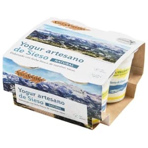 VILLA VILLERA Yogur artesano de Sieso, natural y sin gluten x 125 g.