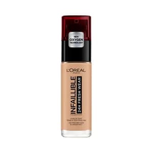 L"ORÉAL PARIS Infaillible Tono 220 Sable Sand Fondo de maquillaje de larga duración (24 horas).