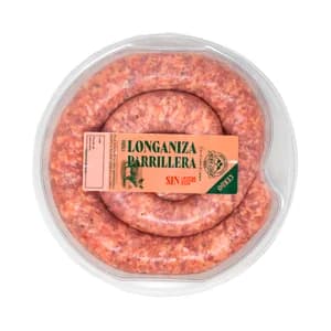 Longaniza parrillera fresca de cerdo, elaborada sin gluten, ni lactosa ni soja PEÑA CRUZ 600 g.