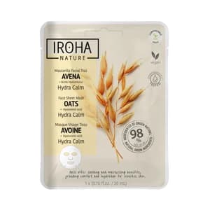 IROHA NATURE Mascarilla facial hidratante y calmante, para piel sensible.