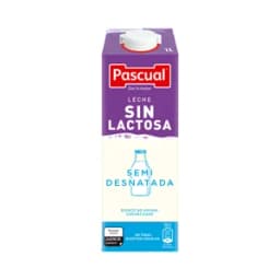 PASCUAL Leche de vaca semidesnatada y sin lactosa 1 l.