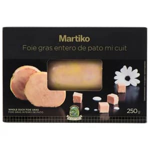 MARTIKO Foie gras de pato (de Navarra) entero "Mi cuit" 250 g.