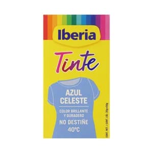 IBERIA Tinte para ropa de color azul celeste (permite teñir a baja temperatura 40ª) IBERIA 1 ud.