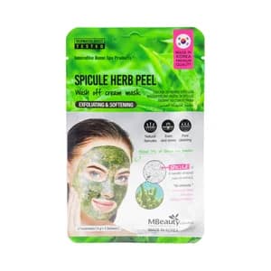 MBEAUTY Mascarilla facial exfoliación suave con espículas naturales y hierbas.