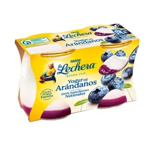 LA LECHERA Yogur con arándanos y leche entera de origen España de Nestlé 2 x 125 g.