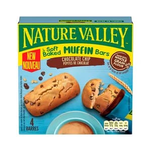 NATURE VALLEY Muffin con pepitas de chocolate 4 x 30 g.