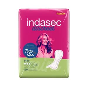 INDASEC Discreet Compresas incontinencia mini para pérdidas de orina leves a moderadas 20 uds.