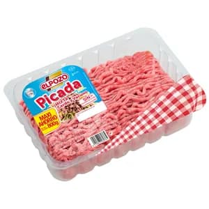 EL POZO Bandeja con preparado de carne picada mixta (vacuno-cerdo), elaborada sin gluten ni lactosa 800 g.