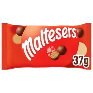 MALTESERS Bolas de chocolate con leche rellenas de leche malteada 37 g.