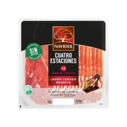 NAVIDUL Cuatro estaciones Jamón curado reserva (+12 meses curación) cortado en lonchas 138 g.