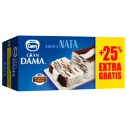 CAMY Tarta de helado de nata con laminas de crujiente chocolate, recubierta de cacao 750 ml.
