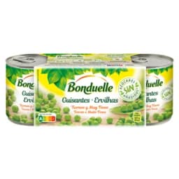 BONDUELLE Guisantes al natural muy finos pack 3 uds. 140 g.