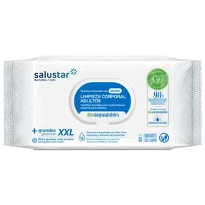 SALUSTAR Toallitas humedas para higiene y limpieza corporal de adultos SALUSTAR 60 uds
