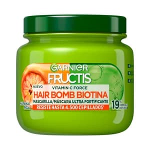FRUCTIS Mascarilla capilar ultra fortificante con naranja roja y vitamina C force FRUCTIS Hair bomb 320 ml.