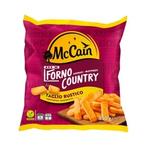 McCAIN Patatas con corte rústico, prefritas y ultracongeladas, para hacer al horno Forno country 650 g.