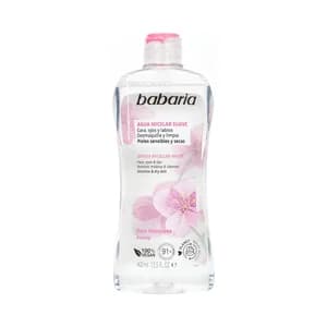 BABARIA Agua micelar desmaquillante con rosa mosqueta, especial pieles sensibles 400 ml.